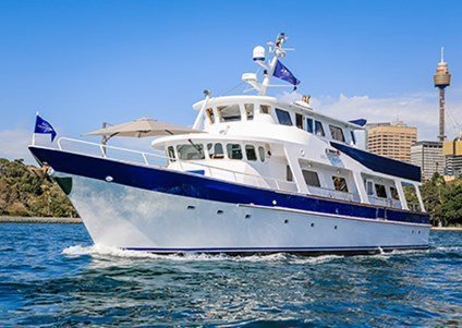 Sydney charter boat hire on a luxurious multi-level party boat.