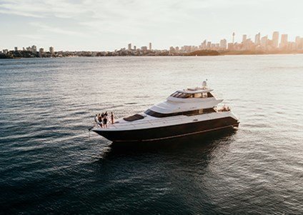 A superb Warren yacht on Sydney Harbour with 2 large decks and entertaining areas.