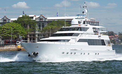 Charter a luxury Yacht with extensive outdoor dining and lounge it for corporate events or chic social events