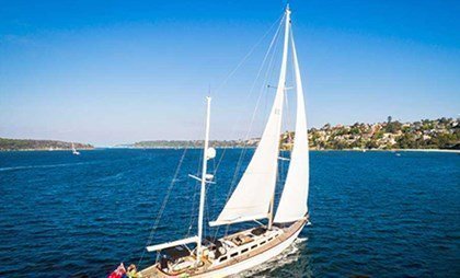 The classic yacht Sir Thomas Sopwith offers a spectacular cruising experience on Sydney Harbour.