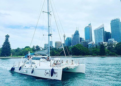 Chill on the cozy saloon area while you enjoy a fun outing with your friends onboard this Farrier catamaran