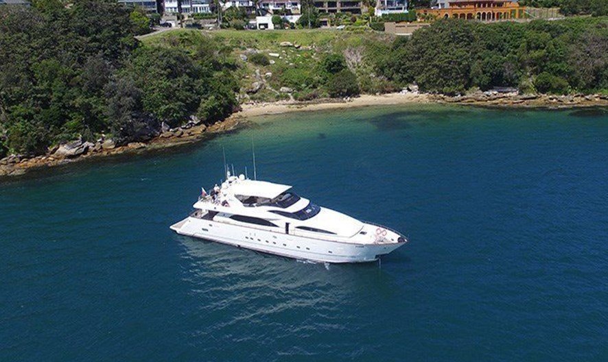Hire a Versace-styled deluxe motor yacht for comfortable cruising thanks to sun lounges, large decks