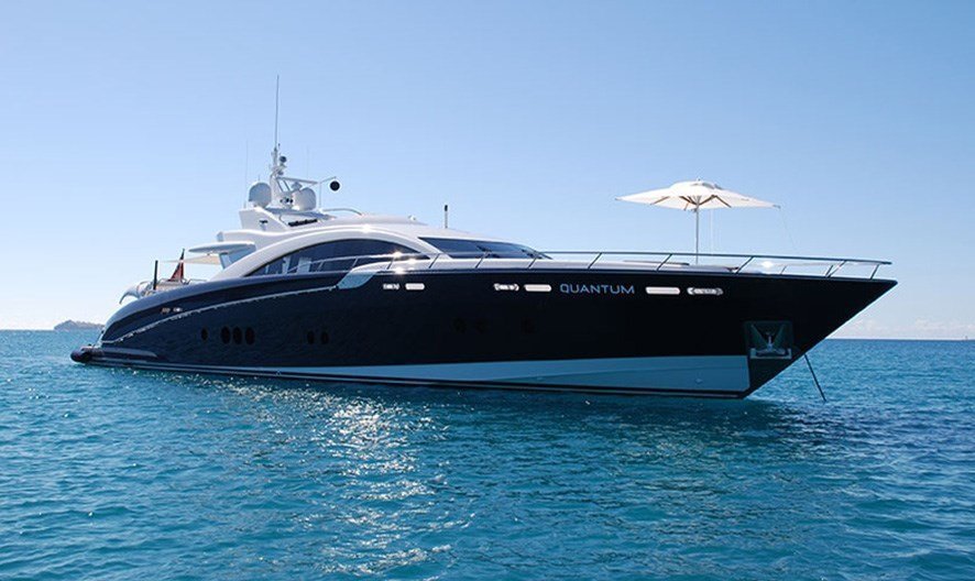 Charter this superyacht with cutting-edge lines and sleek finish for a luxe experience